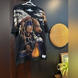 Vintage NWT 1990s Liquid Blue Double Sided All Over Print Tee RARE